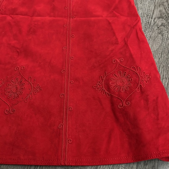 Vintage Alcantara Red suede skirt  Size 40 - Picture 4 of 12